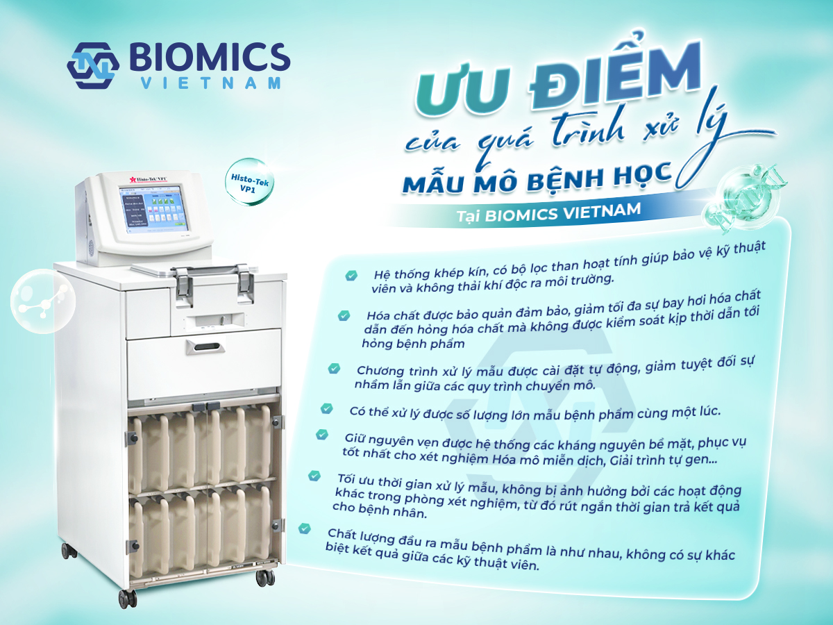 Ưu điểm của quá trình xử lý mẫu mô bệnh học tại Biomics Vietnam