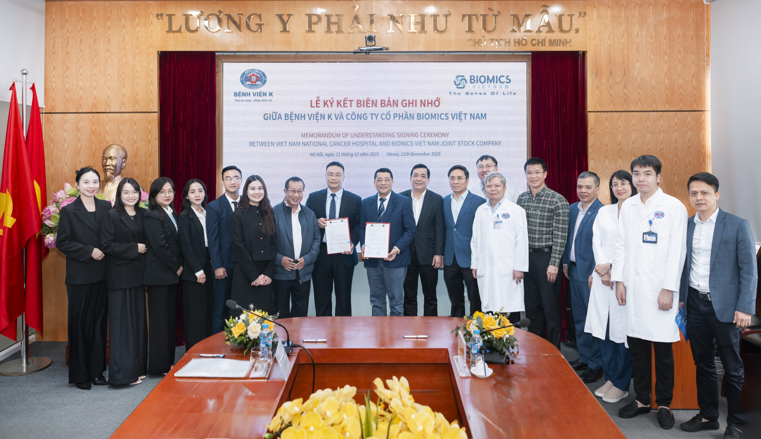 BỆNH VIỆN K VÀ CÔNG TY CỔ PHẦN BIOMICS VIỆT NAM CHÍNH THỨC KÝ KẾT BẢN GHI NHỚ HỢP TÁC